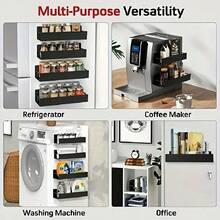 1/2 Magnetic Kitchen Storage Rack, No Punching Washing Machine Coffee Machine Storage Rack, Rust Proof Storage Basket, Sturdy And Durable, Preferred For Home Decoration, Suitable For Organizing Kitchens, Bathrooms, Washing Machines, Refrigerators, Reducing Clutter And Maximizing Vertical Space - Multicolor - View 8