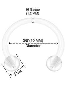 14G 16G Clear Nose Rings Set– Acrylic Septum Retainer&Monroe/Medusa Piercing Retainer For Women Men Flexible UV Comfort For Work Sport Daily Wear - Clear - View 5