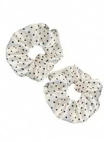 2 Stück Damen Satin Polka Punkt Haargummi, einfache Haarschlaufe, modisch und vielseitig, elegante, einfache Gummiband Badezimmer Haarzubehör geeignet für tägliche Ausflüge, Freizeitpartys, Pendeln zum Strand, Urlaub, Gesichtwaschen, Haare binden, Pferdeschwanz-Make-up, Kleidung kombinieren, Accessoires verwenden, Kopfbedeckungszubehör (2/1 Stück) Urlaubszubehör Haargummis Scrunchies Haarseile, Festival, Party - Verschiedenfarbig - Übersicht 7