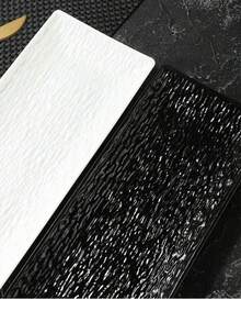 Japanese Style Rectangular Plastic Plate, High-End Household Dining Plate, Sushi Plate, Dessert Plate, Steak Plate, Western Dish Plate; Long Rectangular Western Dining Plate, Household Fruit & Vegetable Plate - Black - View 2