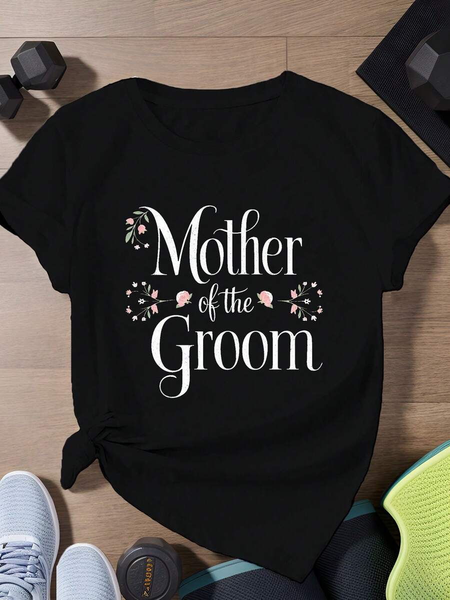 Mother Of The Groom Women's Plus Size Sports Short Sleeve T-Shirt - Black - View 1