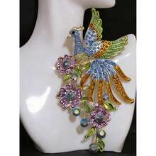 1pc Retro Heavy Industry Phoenix Brooches For Ladies,Suitable Shirt Collar Clothing Accessory, Party And Wedding Gift Valentines,Mom,Mother,Mother's Day,Gift - 彩色 - 查看 2