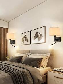 Cúpula de Lâmpada Redonda Removível de Tecido, Adequada para Luminária de Parede, Luminária Pendente, Luminária de Chão, Hotel, Casa, Quarto, Sala de Estar, Criado-Mudo, Escritório, Decoração de Iluminação - abajur - Visão 2