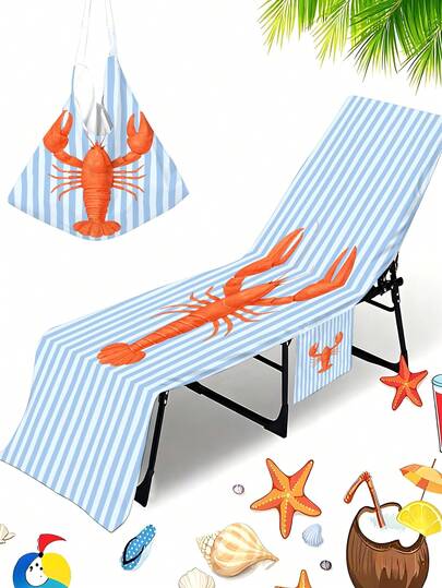 1 chiếc khăn phủ ghế bãi biển viền xanh dương, khăn tắm ghế bãi biển bằng sợi microfiber, chăn bãi biển, thích hợp cho tắm nắng và sử dụng bên hồ bơi, chống trượt, nhanh khô, dễ mang theo