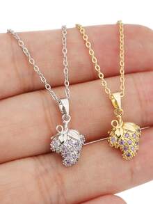 1. Mặt dây chuyền hình trái cây tinh tế, sáng tạo, đính đá Zirconia, phù hợp cho nữ giới đeo hàng ngày, đa năng và thời trang. - mặt dây chuyền trái cây - Xem 6