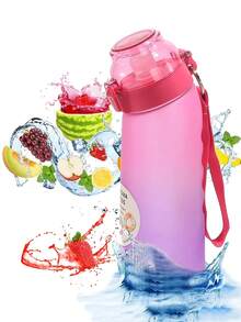 650毫升风味水瓶，运动翻盖水瓶，无糖无卡路里，情人节、生日、健身的理想礼物 - 彩色 - 查看 3