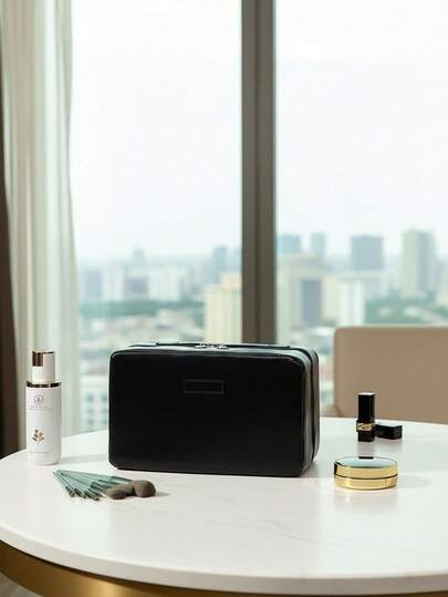 1 chiếc, Túi đựng đồ trang điểm mùa xuân mới, dung tích lớn, tiện lợi mang theo khi đi du lịch và công tác, túi đựng đồ đa năng, túi tách khô ướt.