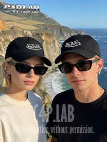 1 Hat, A Baseball Washable Cap With The Vondutch Logo, Featuring A Classic Casual Stylish Retro Soft Sweatband, Adjustable Size, Lightweight Multifunctional Baseball Cap, With Sun Protection And UPF 50 UV Protection, Suitable For Outdoor Sports. - A - Xem 3