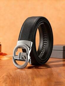 2026新款男士字母合金光滑多功能商务休闲自动扣皮带，压纹工艺，时尚高端，轻奢风格，尽显年轻人的高端质感。多种颜色、款式和尺寸可供选择，运动简约、复古、时尚前卫，是日常出行的必备单品。轻奢皮革自动扣男士腰带，高端压纹工艺商务 - 彩色 - 查看 2