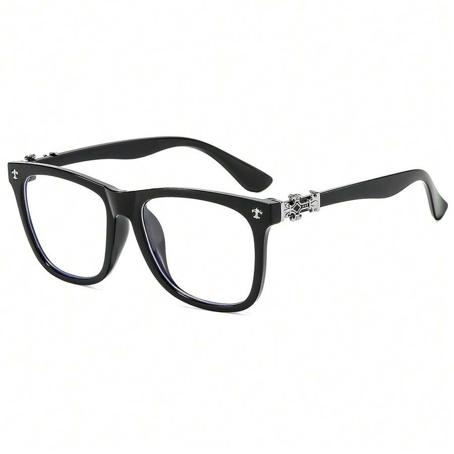 Chrome Hearts Fashion Versatile Plain Glasses Can Be Fitted With Prescription Lenses, Anti-UV , European And American Wholesale Frame With Cross Design - 紅酒框白平 - 查看 1