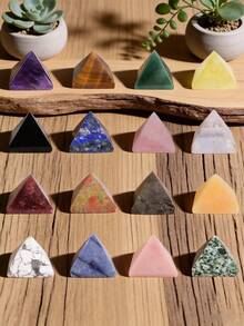 1pc Natural Crystal Pyramid Decor, Home Decoration, Meditation & Healing Crystal Pyramid - 2.8-3.2cm Pyramid - View 12