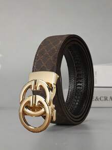 1pc Men's Letter Alloy Automatic Buckle Belt, Unique And Diverse Design, Suitable For High-End Business Occasions, Great For Daily Wear, Office Use, And Holiday Gifts - Multicolor - View 11