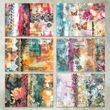 36 Sheets A5 Vintage Lace Floral Patchwork Background Paper, Suitable For Bullet Journals, Scrapbooking, Cards And Crafts - Rectangle - View 3