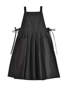 1pc Solid Color Apron With 2 Pockets, Casual Home Style Long Dress With Side Slit, Waist Tie, Cooking Smock, Suitable For Various Occasions - Multicolor - View 13