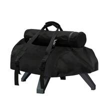 Pizza Oven Cover, 420D Silver-Coated, Removable Chimney Pouch, Portable Dust Cover With Handles, Black - View 2