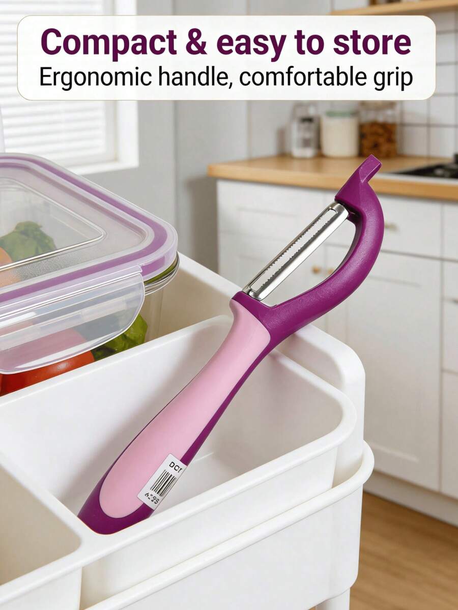 Swivel Vegetable Peeler, Soft Grip Handle And Ultra Sharp Stainless Steel Blades - Perfect Kitchen Peeler For Veggie, Fruit, Potato, Carrot, Apple - Purple and Pink - 查看 1