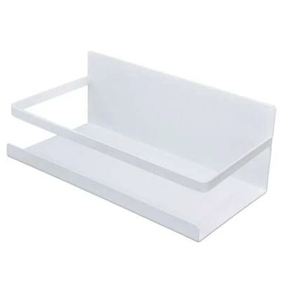 Küchenregal platzsparend Gewürzregal Organizer magnetisch einzelnes Fach Eisen für Lagerung Weiß, Organizer Kühlschrank