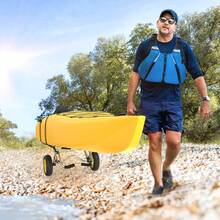 Kayak Cart Canoe Dolly Fishing Kayak Accessories Carrier Foldable Paddle Board Trolley Boat Trailer Transport With NO-Flat Airless Tires Wheels And 2 Ratchet Straps - Kickstands- "U"shape - View 9