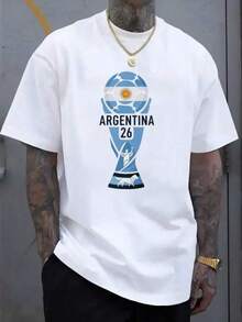 2026 World Cup Graphic Tees, Men's & Women's Argentina FootballJersey Number 10 - Retro Soccer Shirt WithArgentina Flag Design, Soccer Jersey, Teen Summer Clothes, Shirts For Adults & Kids, Family Matching Outfit, Comfort Fit CrewNeck T-Shirt For Training, Fan Apparel & Casual Wear (Machine Washable) - UnisexFor All-Season Use, Adult And Children's Sizes - 白色3 - 查看 8