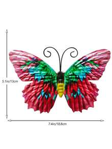 Décoration extérieure papillon doré métallique, papillon en fer avec crochet, peint par pulvérisation et résistant à la rouille, convient pour le balcon, le jardin, la clôture, la cour, la décoration murale - Type B - Voir 12