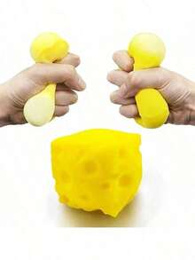 1pc Extra Large Squeezy Cheese Block - Extra Large Soft Squeezy Cheese Toy | Gag Gift, Adult Novelty Toy | Sensory Toy, Stress Relief Toy - Multicolor - View 8