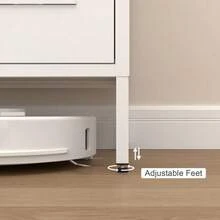 White Steel Storage Cabinet With 2 Doors And 2 Adjustable Shelves, Multifunctional Cabinet For Living Room, Kitchen, Bedroom, Garage Tool Storage And Office File Organization. - 白色 - 查看 8