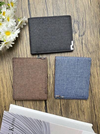 1pc Vintage Denim Effect Men's Wallet, Slim Bifold Design, Denim-Textured, Soft & Skin-Friendly, Wear-Resistant & Anti-Wrinkle, Retro Casual Vibe, Bifold Design Prevents Card & ID Theft, Suitable For Frequent Travel & Business, Multi-Card Slots For Credit Cards, Licenses, Cash Organization