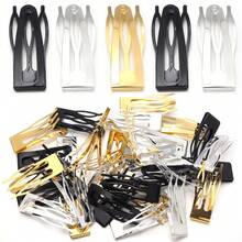 Set de 5 piezas/paquete de Pasadores de pelo de metal triangulares de 4.7cm, Accesorios para el cabello Pasador de flequillo, Suministros para hacer joyas DIY - Clip triangular para peine - Ver 4