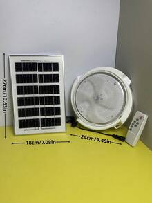 1件裝無線太陽能庭院燈，ABS材質內置18650大容量電池，LED遙控定時太陽能充電室內/室外陽台吸頂燈，防水太陽能板戶外花園裝飾，居家門廊智能燈，戶外露營、庭院、廣場、遊樂場、公園、緊急、維修照明 - 均碼 - View 10