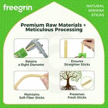 Bàn chải đánh răng FREEGRIN hương dừa mới, làm từ cây Miswak tự nhiên, cực kỳ tươi mát, chiết xuất từ cây Miswak chính hiệu của Ả Rập, giúp tăng cường sức khỏe nướu, làm chắc răng và làm thơm hơi thở. Bàn chải đánh răng Miswak Siwak - Màu xanh chanh - Xem 9