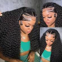 Uveous Afro Kinky Curly Wig HD Transparent Lace Frontal Wig Deep Part 13x6 Lace Front Wig Human Hair 250 Density Remy Brazilian Human Hair Pre Plucked With Baby Hair Natural Color  Halloween Season - Tóc giả màu tự nhiên - Xem 6