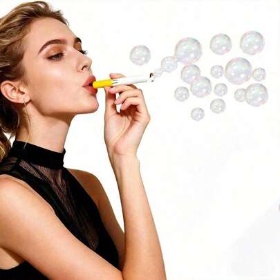 Funny Simulated Cigarette Bubble Stick - Metal Handheld Prank Toy, For Daily Stress Relief, Pranks And Party Atmosphere, Suitable For Weddings, Birthdays, Photography And Costume Decoration (Bubble Liquid Not Included)