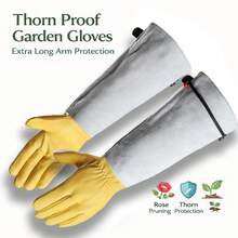 JOISIV 2 pezzi Guanti lunghi anti-graffio - Guanti per la potatura delle rose con protezione estesa per l'avambraccio, adatti per lavori in giardino, piantumazione, potatura, giardinaggio, diserbo e attività di giardinaggio all'aperto, unisex - 2 pezzi (1 paio) - Visualizzare 4