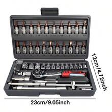45/53pcs Tool Collection, Premium Professional Vehicle/Motorbike Repair Toolkit, 1/4 Inch Drive Deep And Standard Wrench Collection, Racing-Quality Vehicle Components Repair Ratchet Wrench And Additional Vehicle Repair Additions Toolkit - A - View 4