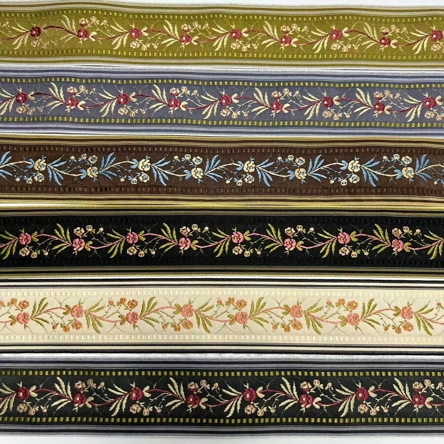 1/5 Yard 4.5cm Floral Jacquard Ribbon Decoration - Clothing, Bags, Backpack Straps, Keychains, Phone Chains, Fabric Handmade Sewing Decor - Garment Accessories And Add-Ons | Vibrant Patterned Ribbon | Suitable For Beginner Sewing - Multicolor a - View 1
