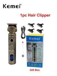 Kemei 新款电动理发器剃须刀套装,金属理发器,低噪音理发机,7D电动剃须刀,男士可充电剃须刀,专业沙龙或家用,男士胡须修剪及剃须,光头剃须刀,男士礼物,高品质男士专属礼物,生日礼物,父亲节礼物 - 查看 13
