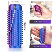 2 piezas Juguetes de masaje de mano para alivio del estrés para adultos, útiles para relajación muscular y alivio del estrés, mini estimulación del dolor y alivio del estrés en los bolsillos de los trabajadores de oficina, adecuados para viajes, al aire libre, oficina, vuelta al colegio, etc., colgante de llavero portátil impreso en 3D con respiraderos, herramienta táctil, con protuberancias texturizadas y orificios de ventilación - Multicolor - Ver 9
