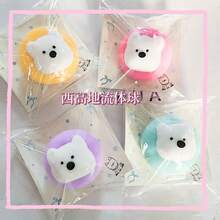 西高地白梗流体球挤压玩具,音乐塑料慢回弹减压玩具,逼真西高地白梗减压工具,超柔软不粘手,适合成人、学生、男孩女孩,创意疗愈礼物 - 彩色 - 查看 3