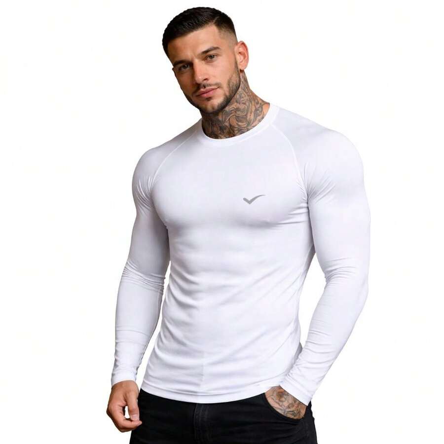 Thermal Base Layer Shirt, UV Protection, Compression Shirt For Cold And Heat, Men's Blouse - FENIX - Blanco. - Ver 1