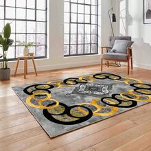 Tapis de couloir et tapis de zone imprimés numériquement, antidérapants et lavables avec motif encadré | Styles modernes, scandinaves, bohèmes et classiques | 100% polyester | FABRIQUÉ EN TURQUIE - Jaune citron - Voir 5