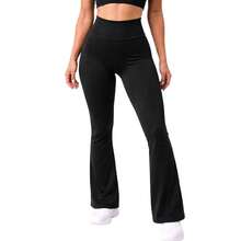 High-Waisted, Ballerina-Style Flare Leggings With Zero Transparency, Ideal For Walking, Training, And Running. - Assorted - View 3