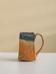 1个550毫升陶瓷杯，早餐牛奶杯，燕麦杯，挂耳咖啡杯，窑烧陶瓷咖啡杯，大容量水杯，花朵茶杯，情侣杯，拉花咖啡杯，意式浓缩咖啡杯，办公水杯，创意窑烧釉面陶瓷杯，饮料杯，咖啡杯，陶瓷马克杯 - 彩色 - 查看 14