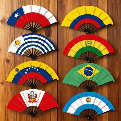 22cm Foldable Fan With 8 Country Flags, Essential For Cheering Parties, Let's Cheer For You!,Outdoor,Garden,Travel Essentials,Portable Essentials,Beach Essentials,Graduation Season,Commencement,Graduation Ceremony,Graduation Gift,Graduation Present,Graduation Gift,Graduation Present,Congrats Grad,Congratulations Graduate,Valedictorian,Finish School,Graduation Party,Outdoor Essentials,Travel Portable,Hiking Essentials,Camping Essentials,Portable Tools,Summer Essentails,Summer Portable