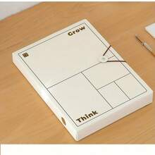 A4 Simple Style File Box, PP Plastic Document Storage Box, Large Capacity Office Supplies File Folder - Beige - View 10