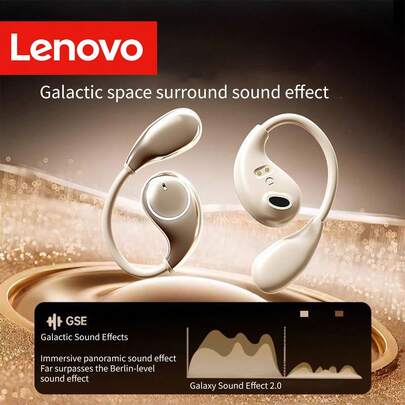  Lenovo TA320 Open-Ear Wireless Headphones, BT5.4 Stable Connection, Ultra-Low Latency, Long Battery Life, HiFi Sound Quality, Call Noise Cancellation, Digital Battery Display