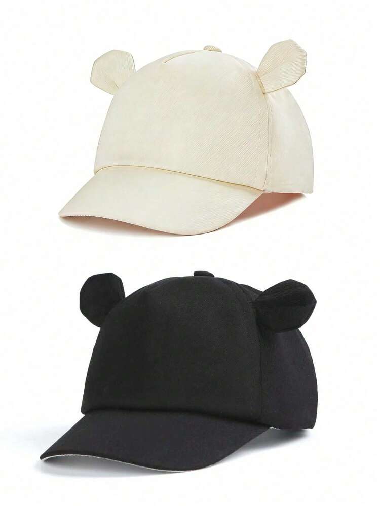 Cute Ear Design Baby Baseball Cap, Infant Toddler Sun Hat, Solid Color Versatile Soft Brim Cap, Suitable For Holidays, Outdoor Activities, Daily Use, Birthday Gift - Multicolor - View 17