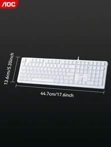 Bàn phím cơ chơi game AOC, bàn phím có dây 108 phím kích thước đầy đủ, hiệu ứng đèn RGB, hiệu năng chơi game eSports độ trễ thấp, thiết kế công thái học, có màu đen và trắng, được làm từ chất liệu ABS bền chắc. - Xem 8