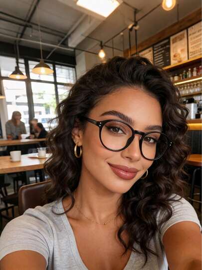 1pc Women's Retro Y2K Style Large Frame Super Lightweight Music Festival Minimalist Clear Lens Glasses, Suitable For Daily Use, Online, Office, Computer, Phone, Reading, Gaming