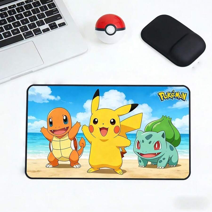 pokemon Gaming Mouse Pad – Non-Slip Beach Scene Desk Mat For Gamers - Multicolor - View 1