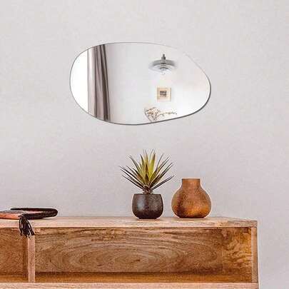 1 Gương treo tường acrylic vát cạnh, gương trang trí thích hợp cho trang trí nhà cửa trong phòng tắm, phòng khách, hành lang, phòng ngủ và các khu vực khác.
